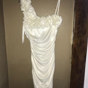 White silk dress